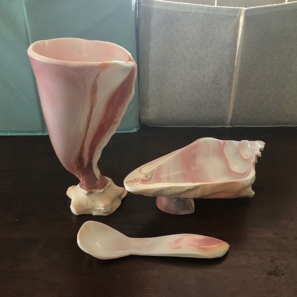 ⛵️ Pink Conch Shell Dessert Set